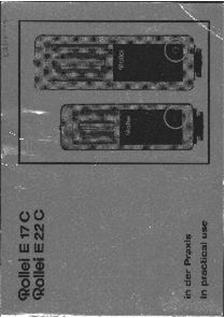 Rollei E 22 C manual. Camera Instructions.